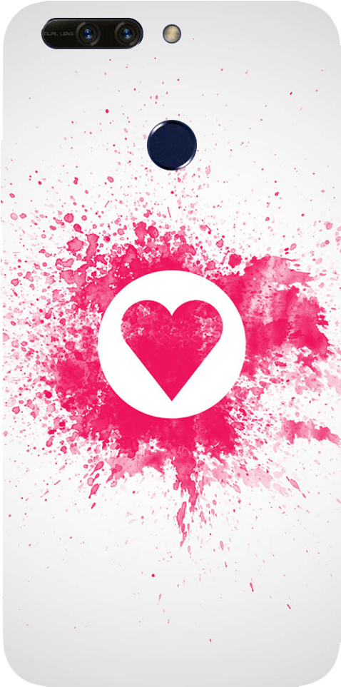 Pink Heart Art Printed Case Cover For Honor 8 Pro By - Love Splash Art (1000x1000), Png Download