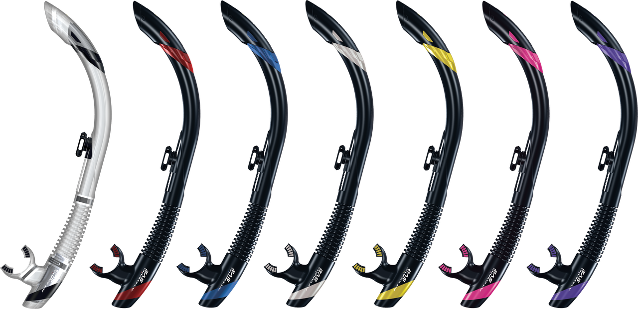 Atomic Aquatics Sv2 Snorkel - Atomic Sv2 Semi-dry Snorkel Black/clear (1280x620), Png Download