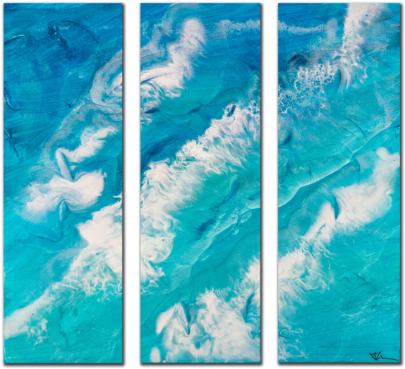 Wild Waves 3 Panel Painting Print By Alexis Southward - Painting (600x600), Png Download
