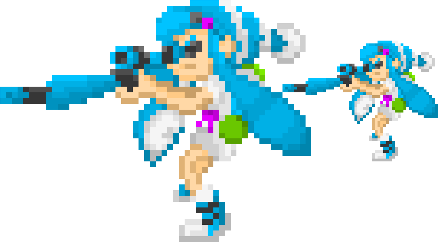 Light Blue Inkling Sniper - Pixel Art (1540x840), Png Download
