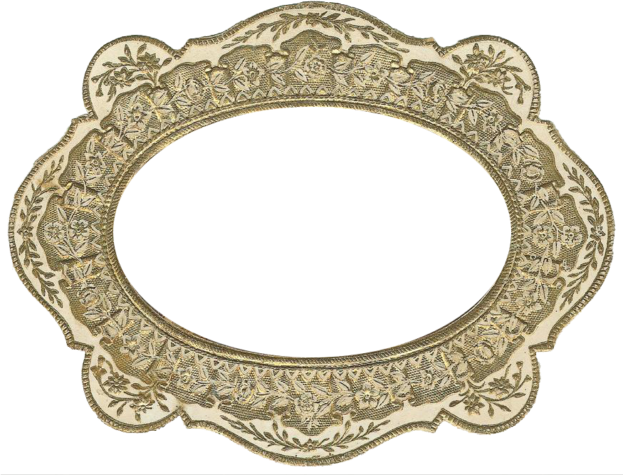 Free Vintage Gold Frame Graphic - Gold (874x676), Png Download