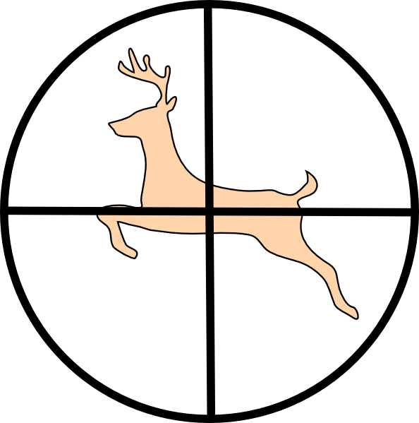 Hunting Deer Clip Art - Scope Sight (594x599), Png Download