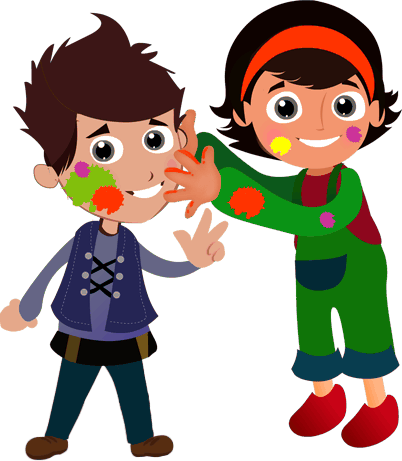Holi Png - Holi Pictures In Cartoon (402x461), Png Download