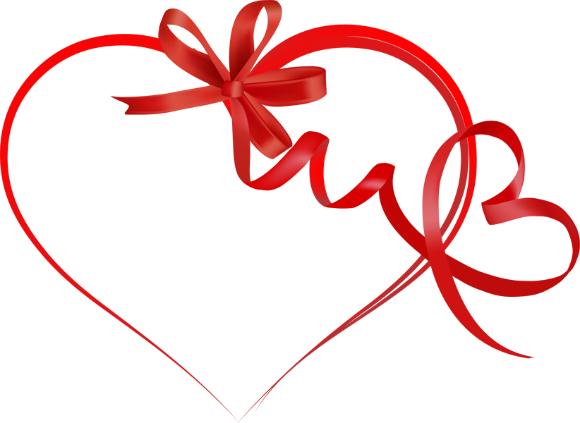 Heart Png Background Image - Heart Ribbon Png (822x600), Png Download