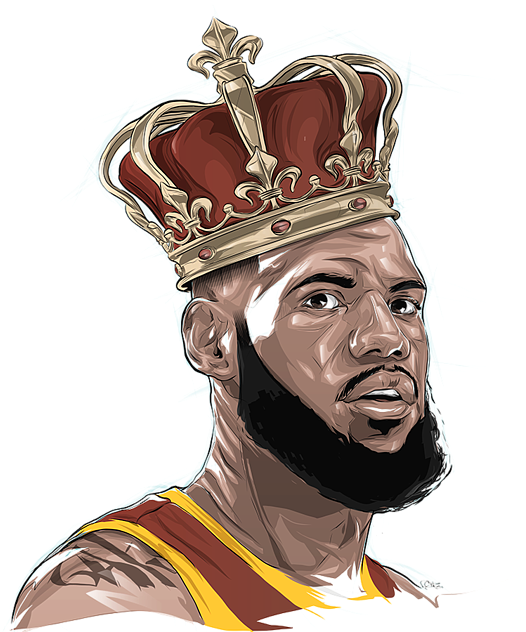 Click And Drag To Re-position The Image, If Desired - Lebron James With Crown (600x632), Png Download