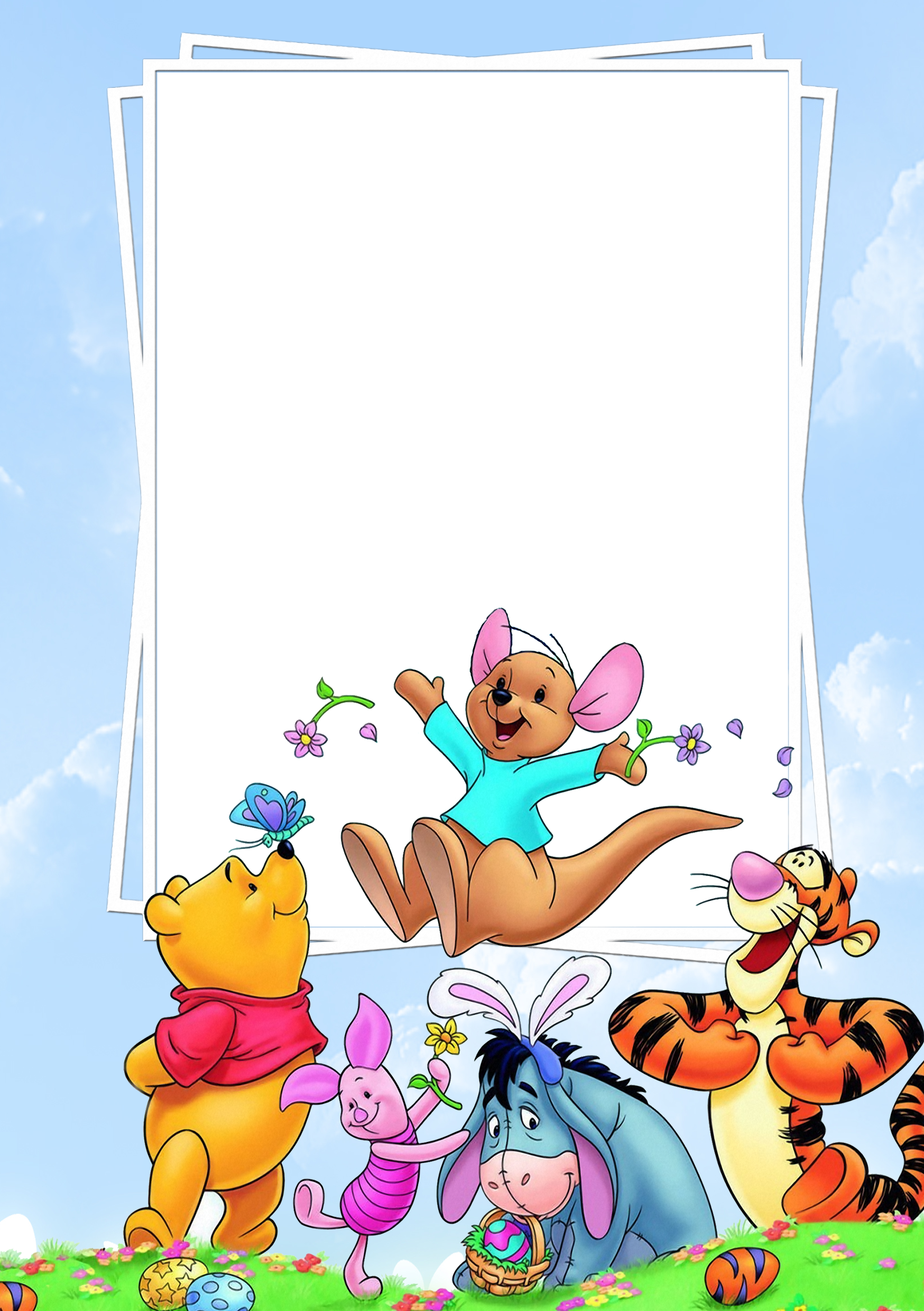 Winnie The Pooh And Friends Frame (1748x2480), Png Download