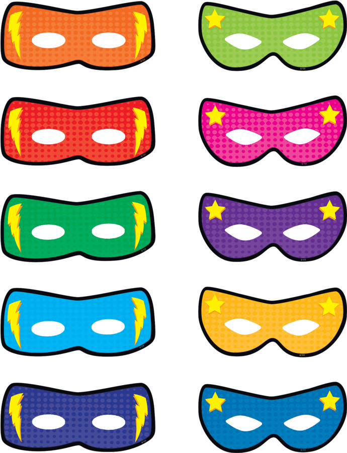 Black /& White Speech-thought Bubbles Accents - Superhero Masks Clip Art (900x900), Png Download