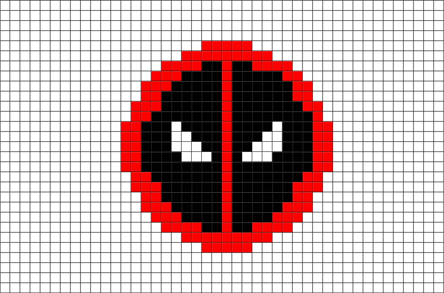 Deadpool Logo Pixel Art (880x581), Png Download