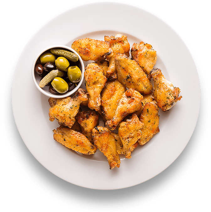 Salt And Vinegar Chicken Wings - Almond Chicken House Rice (709x758), Png Download