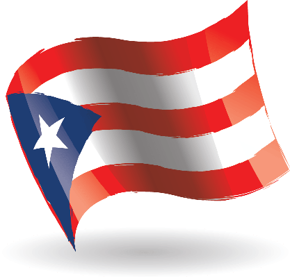 Puerto Rico Flag Waving Puerto Rican Flag Clipart - Puerto Rico Flag Moving (417x399), Png Download