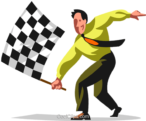 Businessman Waving Checkered Flag Royalty Free Vector - Tipos De Flechas (480x397), Png Download