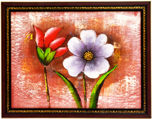 Beautiful Red & White Flower Canvas Print - Canvas (500x500), Png Download