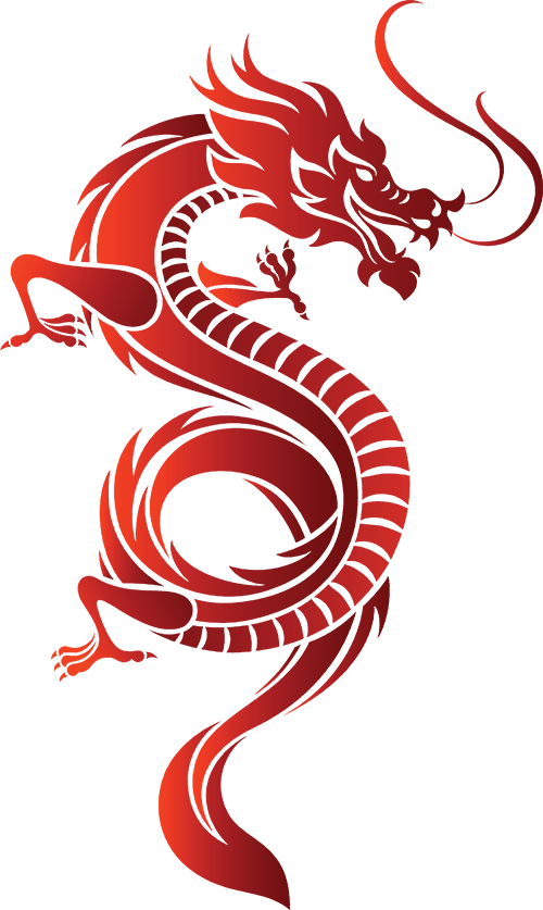 Asian Dragon Fire Vector (500x837), Png Download