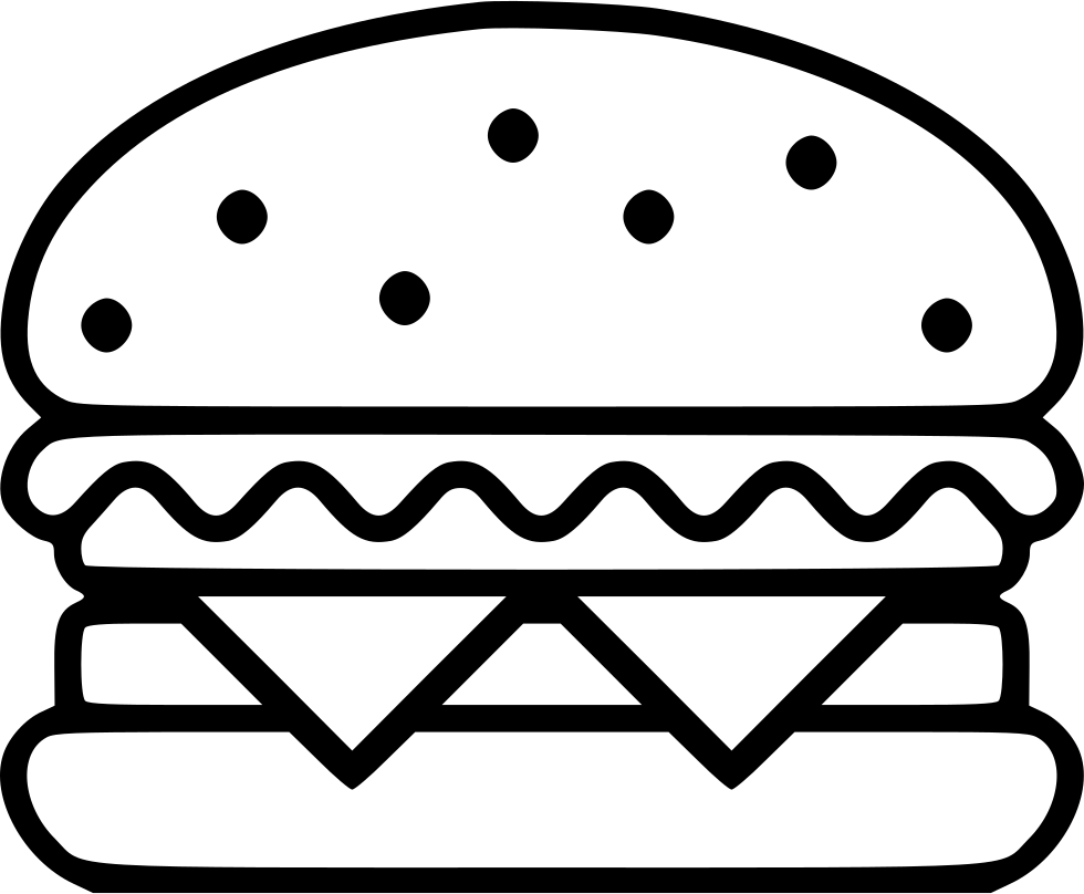 Png File Svg - Hamburger Black And White Png (980x808), Png Download