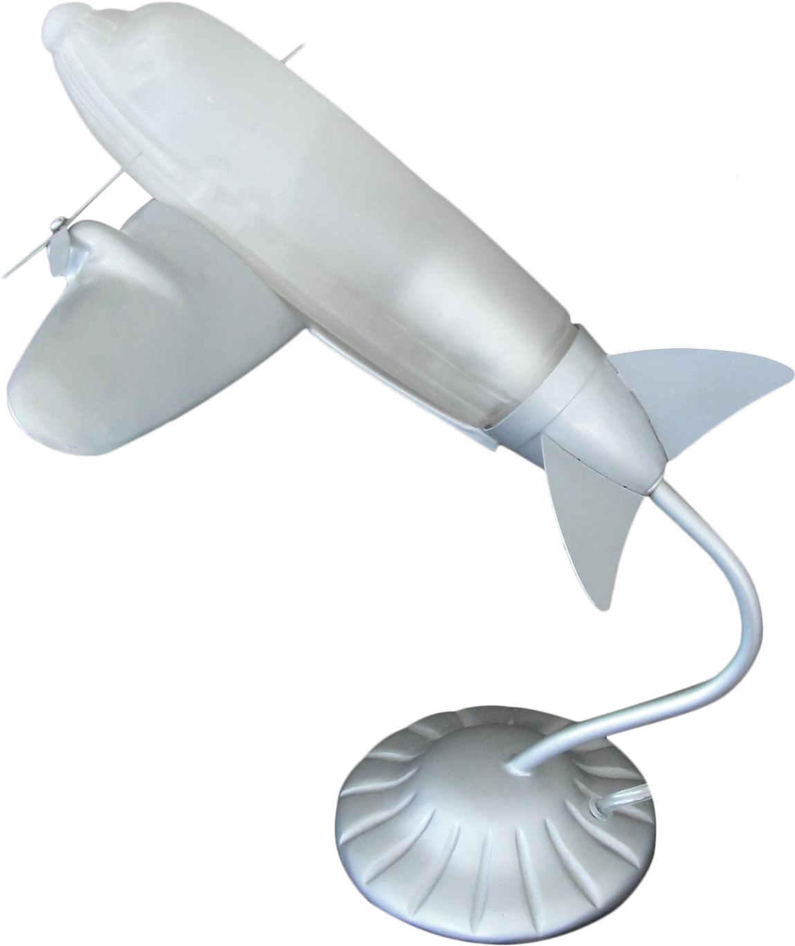 White & Silver Dc 3 Airplane Table Lamp On Chairish - Missile (1276x1518), Png Download