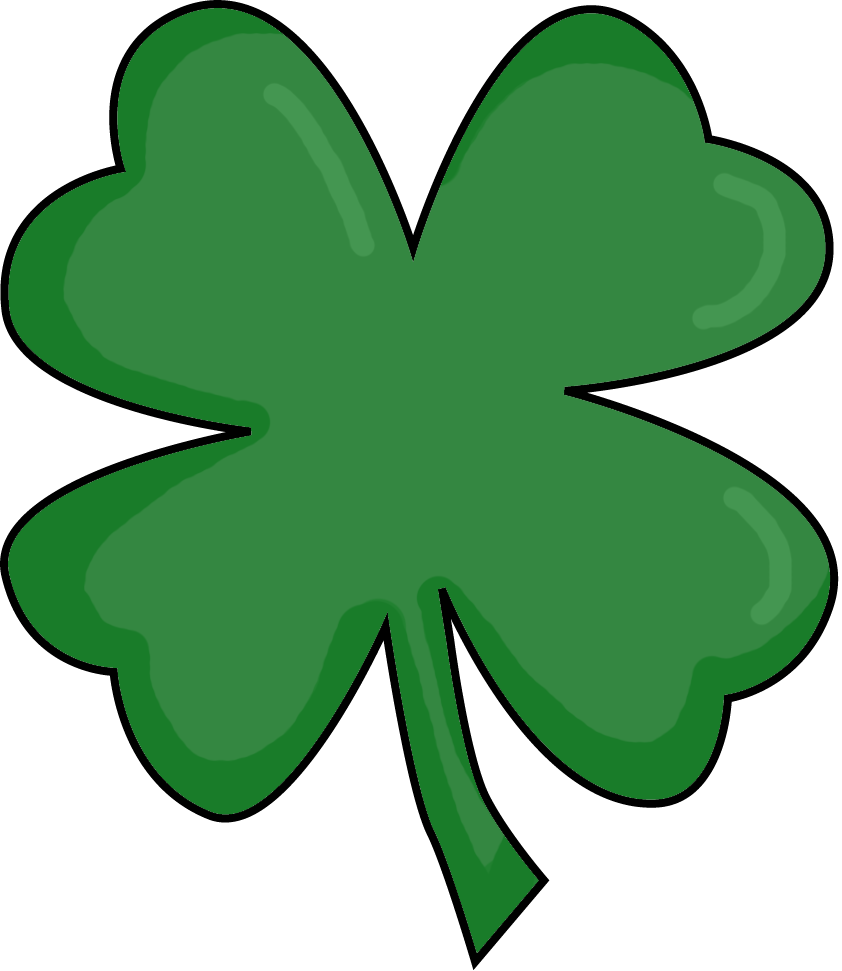 Shamrock Clipart Pretty - Four Leaf Clover Transparent (842x971), Png Download