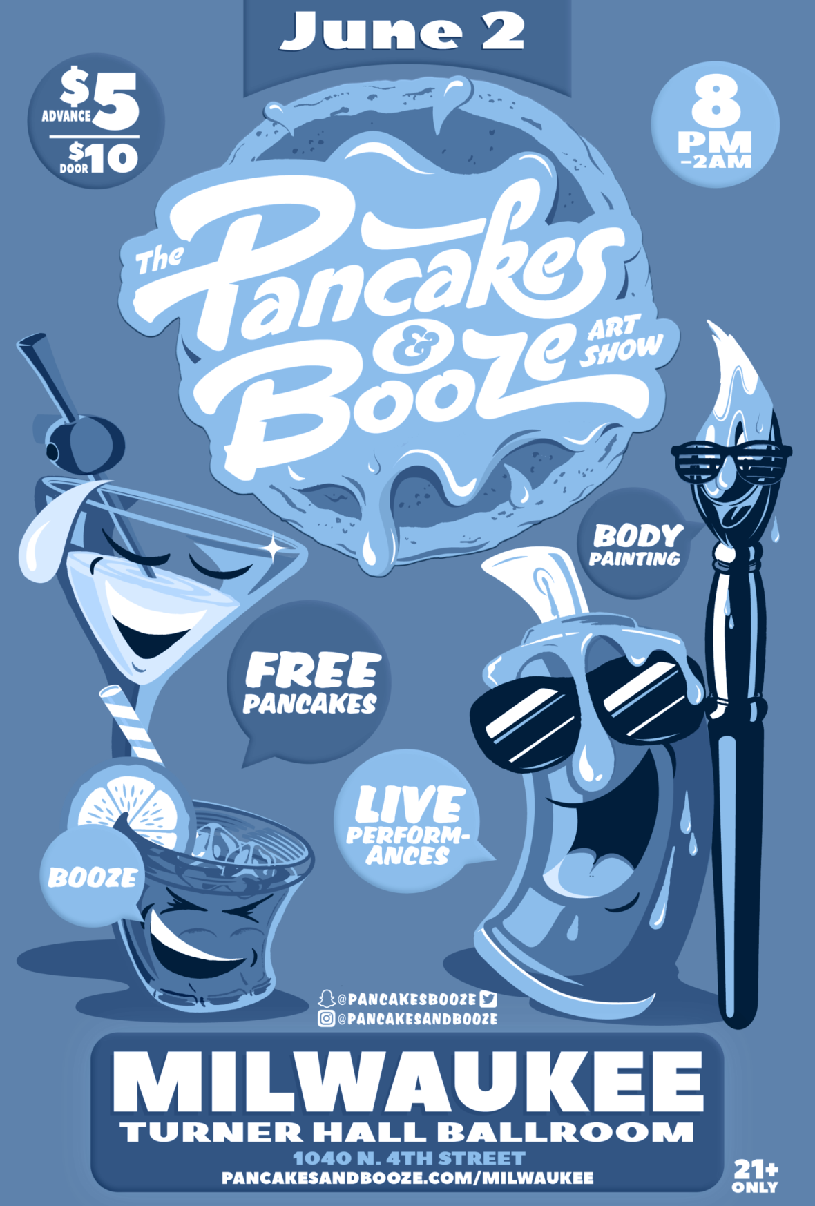 Pancakes & Booze Mke - The Cabooze (1180x1746), Png Download