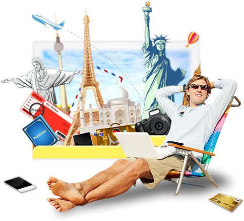 Travel Png Transparent - Package Deal Traveling (484x438), Png Download
