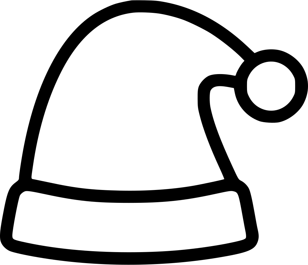 Christmas Hat - - Santa Hat Black And White Png (980x844), Png Download