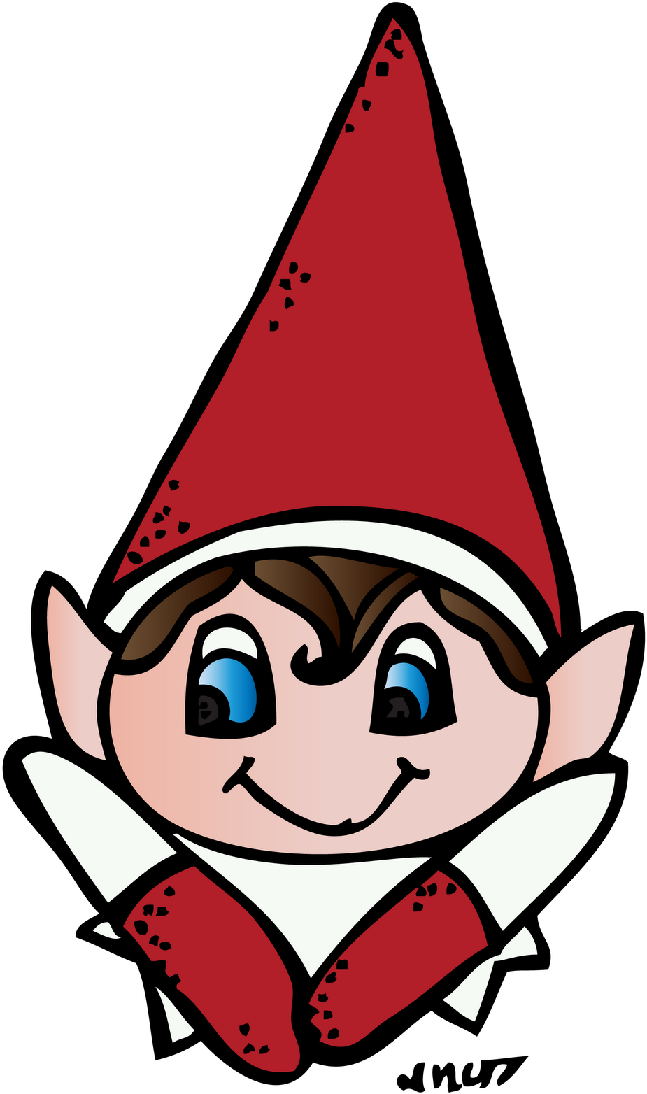 Santa Hats, Suits & Stockings - Elf On The Shelf Head (944x1600), Png Download