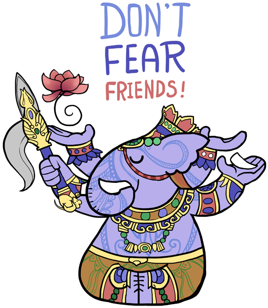 Ganesha Drawing Chibi - Ganesha Smite Fan Art (600x674), Png Download