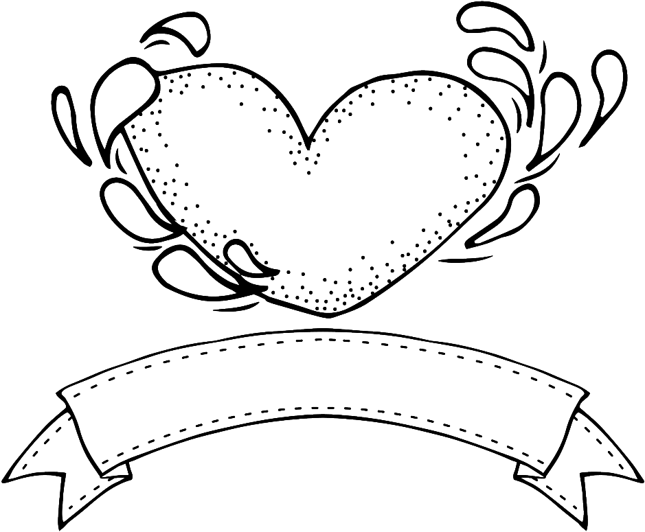 Blanco Y Negro Pintado A Mano En Forma De Corazon Amor - Encapsulated Postscript (1024x1024), Png Download