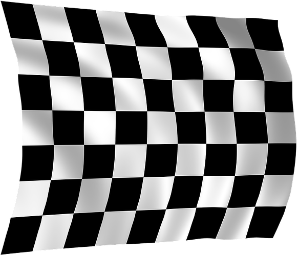 Checkered Flag Flag Checkered Finish Black - Checkerboard 8.5 X 11 (436x340), Png Download