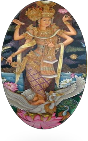 The Goddess Saraswati - Balinese Hindu Goddesses (297x476), Png Download