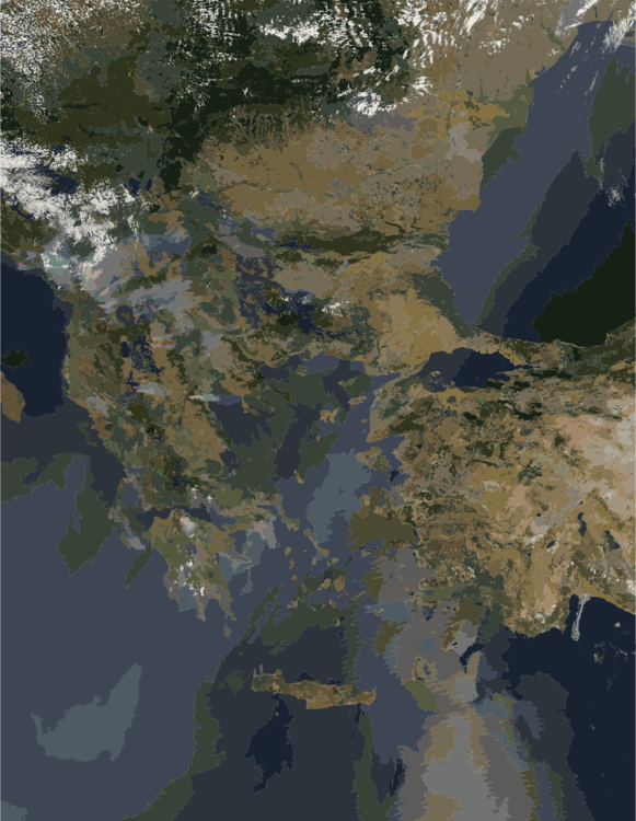 Satellite Imagery Aqua Republic Of Macedonia Greece - Balkan Peninsula (581x750), Png Download