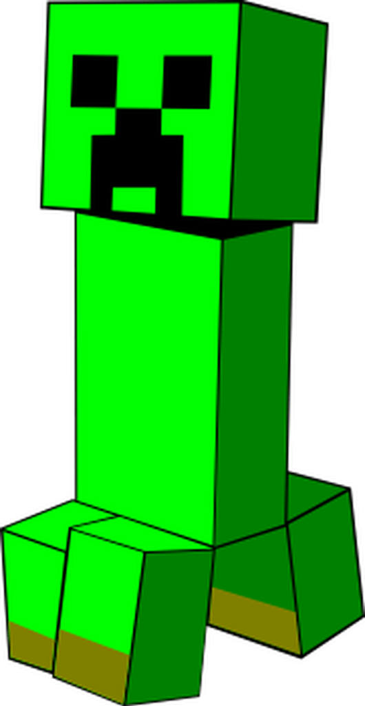 A Creeper From Minecraft * Boom * This Svg Will Blow - Minecraft Creeper Clipart (530x1024), Png Download