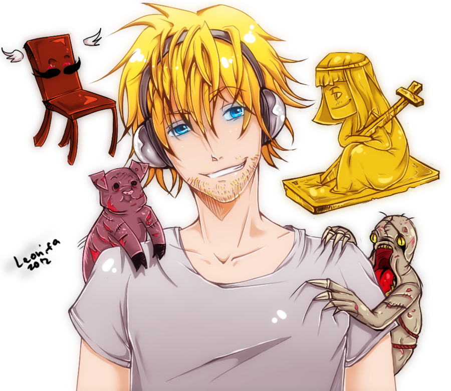 Pewdiepie Hair Human Hair Color Cartoon Fictional Character - Pewdiepie In Anime (900x781), Png Download
