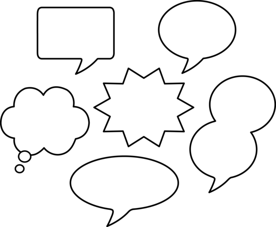 Set Of Blank Comic Speech Bubbles - Comic Book Bubbles (550x453), Png Download