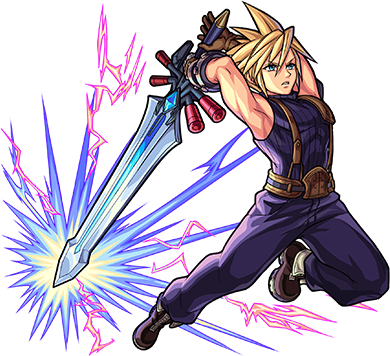 2486 - Cloud Strife Monster Strike (390x356), Png Download