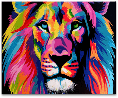 Sale Lion's Flair - Mailingart Wooden Framed Paint By Number No Mixing (480x480), Png Download