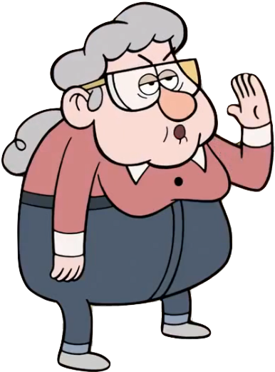 Unnamed Old Woman In Pink - Cartoon (415x532), Png Download