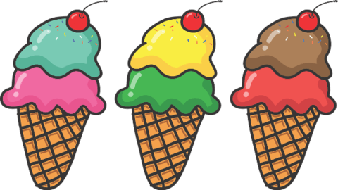 Ice Cream Clipart Printable - Ice Cream Cones Clipart (480x270), Png Download