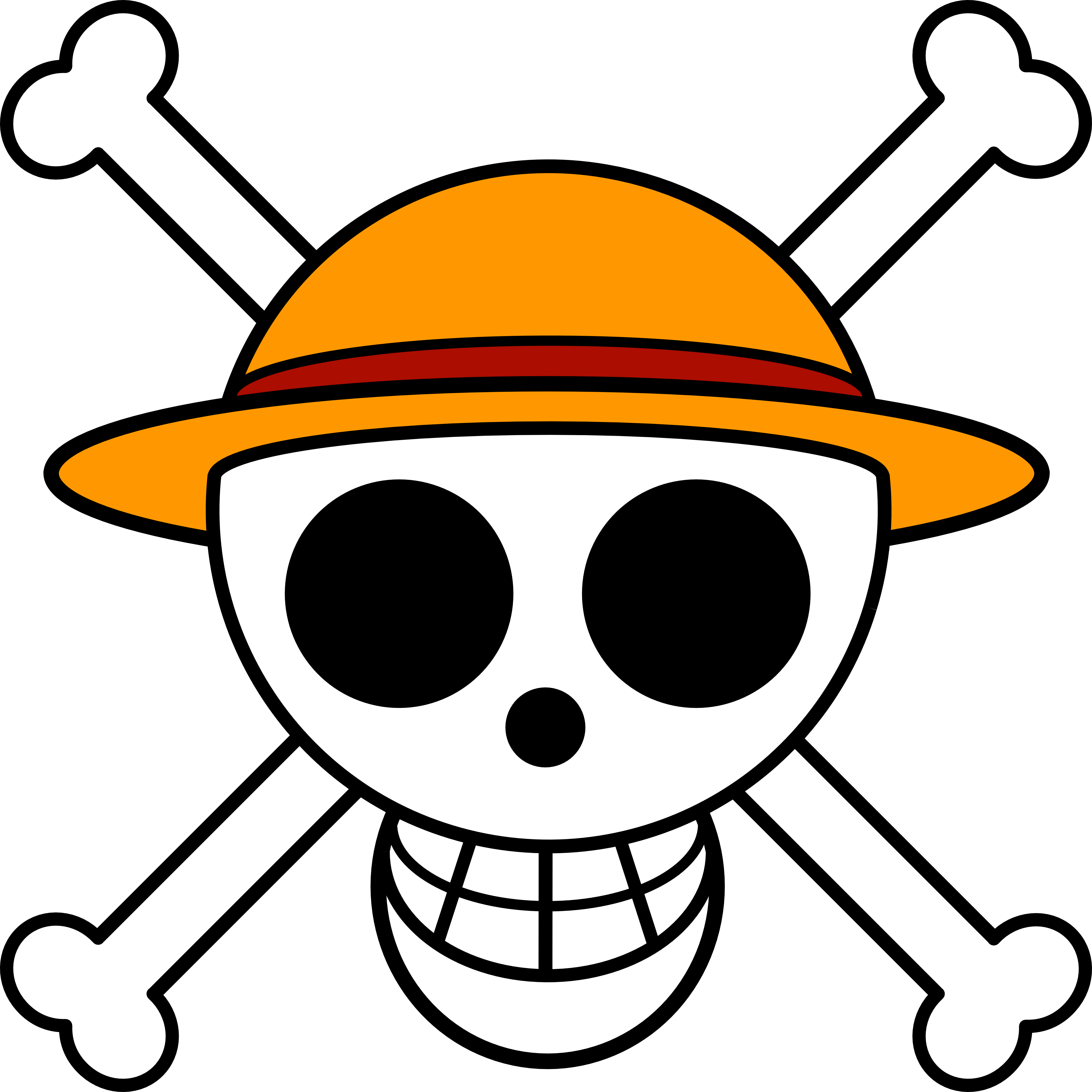 Jolly Roger Anime One, Manga Anime, Straw Hats, - Straw Hat Pirates Jolly Roger (4000x4000), Png Download