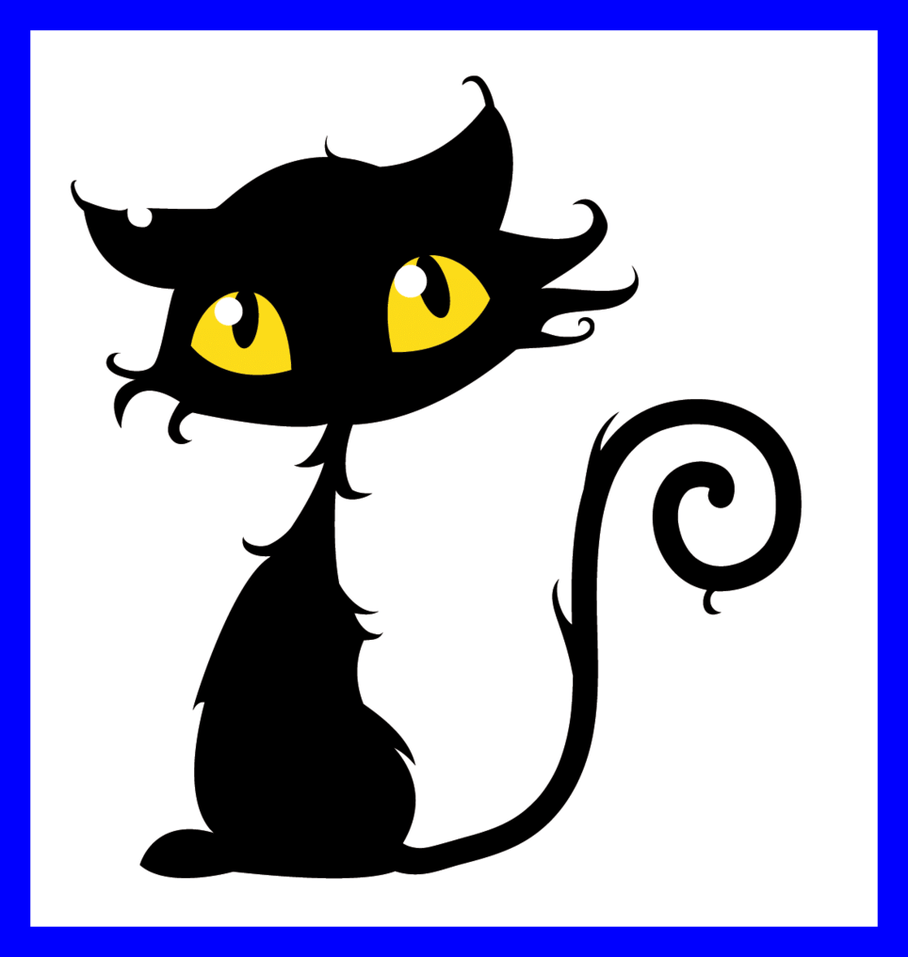 Cat Clipart Witch - Halloween Black Cat (908x957), Png Download