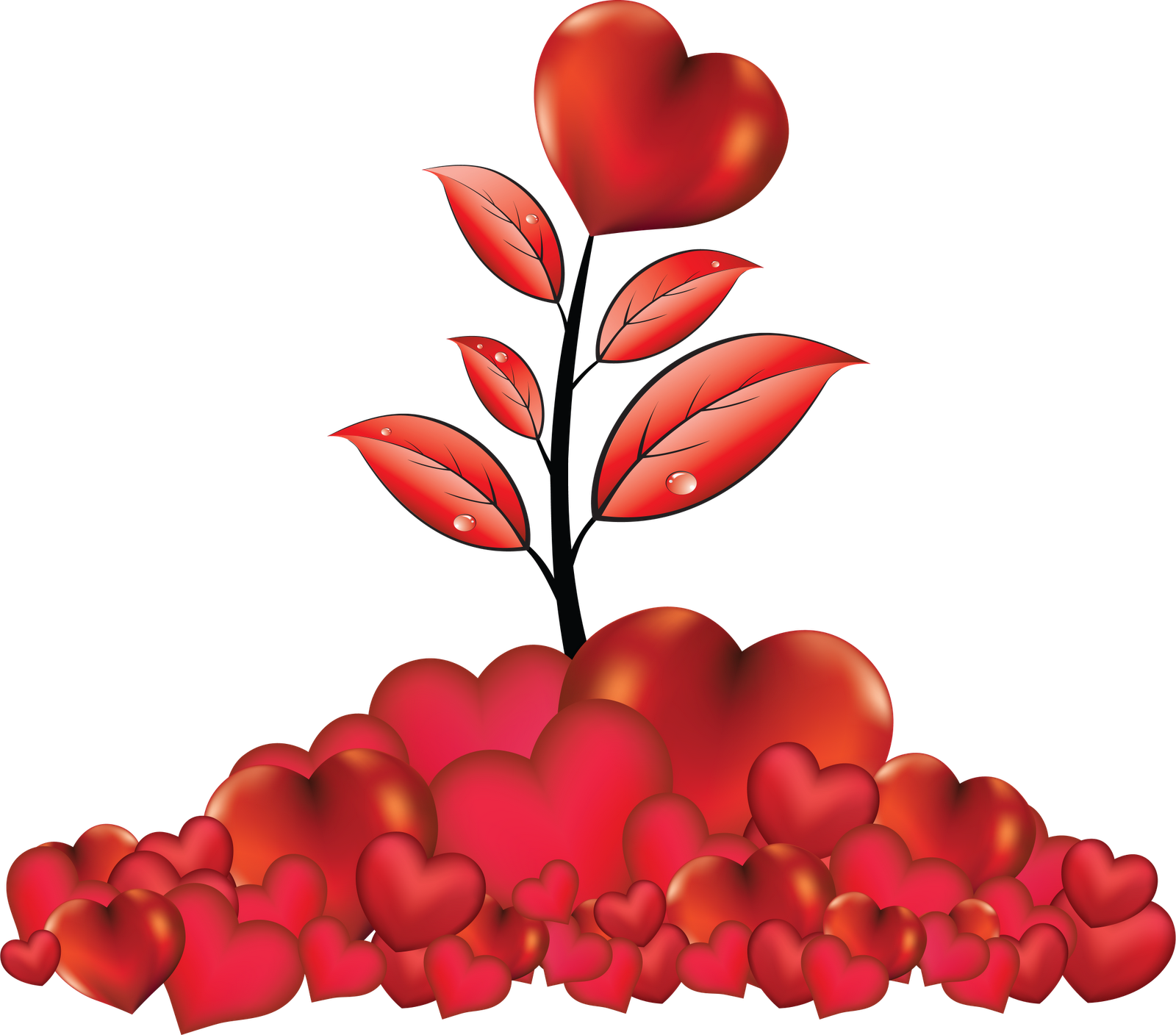 Heart Tree Png (1600x1408), Png Download