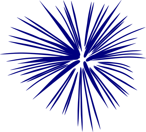 Fireworks Clipart Navy Blue - Fourth Of July Firework Clipart (600x545), Png Download