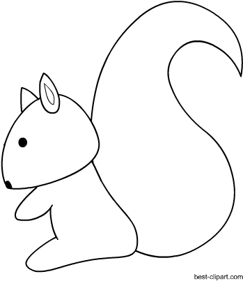 Black And White Squirrel Clip Art Free - Wall Decal (450x450), Png Download