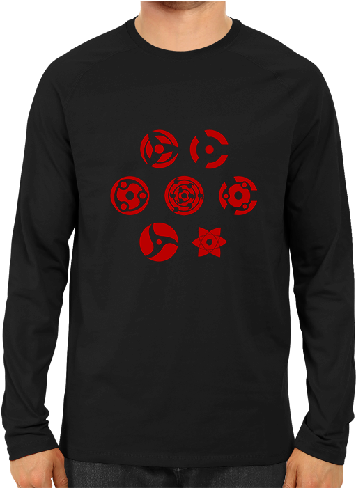 Naruto Sharingan New Full Sleeve Black - Navy Blue Long Sleeve T Shirt Png (600x600), Png Download