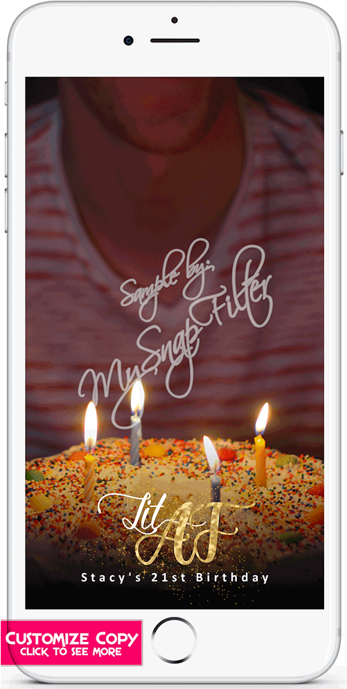 Lit Birthday Gold Glitter Snapchat Filter (1000x1000), Png Download