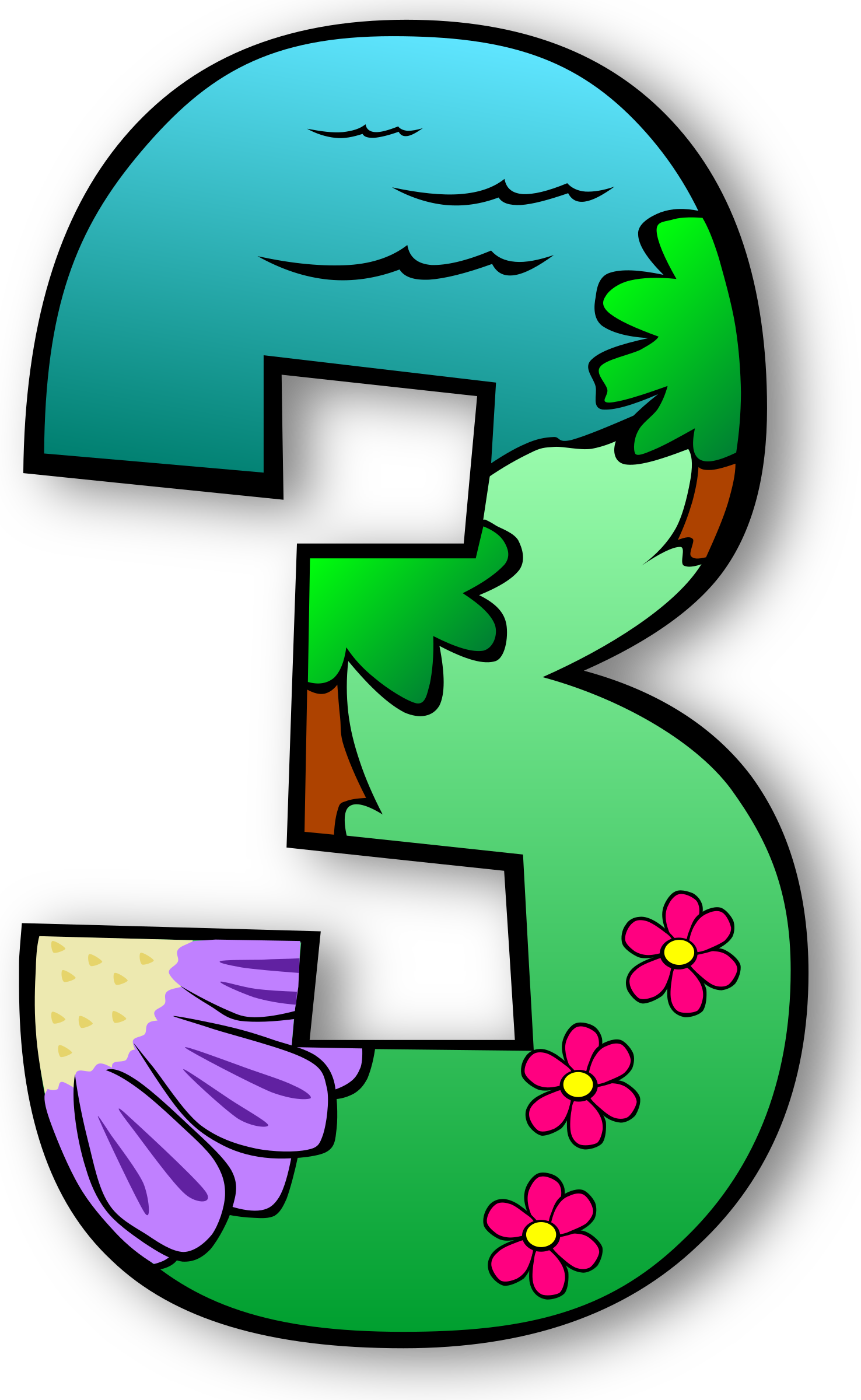 Png Black And White Stock Numbers Clipart Creation - Number 1 Clip Art (1476x2400), Png Download