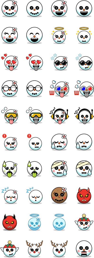 Sell Line Stickers Snoji Face Stickers (420x1121), Png Download