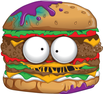 J104778 Gross1 Hamburger - Grossery Gang Horrid Hamburger (389x380), Png Download
