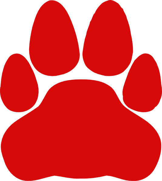 Red Paw Print Png (534x599), Png Download