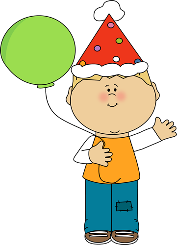 Boy With Birthday Balloon - Boy Birthday Clip Art (361x500), Png Download