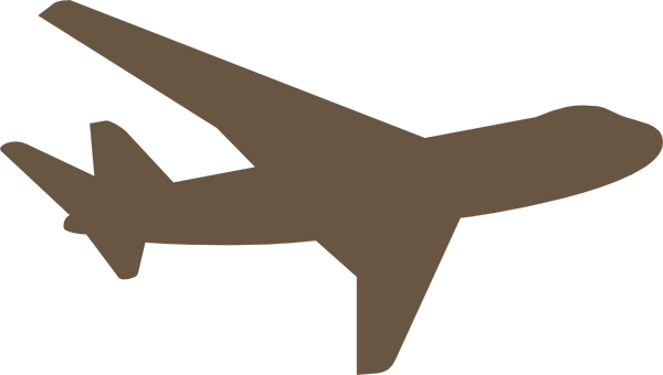Plane Silhouette Png (600x340), Png Download