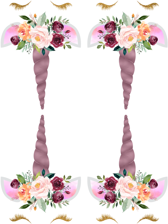 Autumn Watercolor Floral Unicorn 3x4" Wallpaper - Personalised Tote Bag. Floral Tote Bag. Bridesmaid (602x800), Png Download